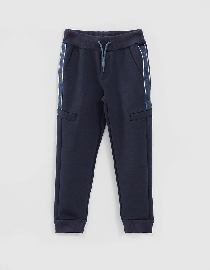 Jogging navy tech fleece con bandas laterales niño -1 Jogging navy tech fleece con bandas laterales niño -1