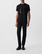 Zwart T-shirt borduursel maan Heren-1