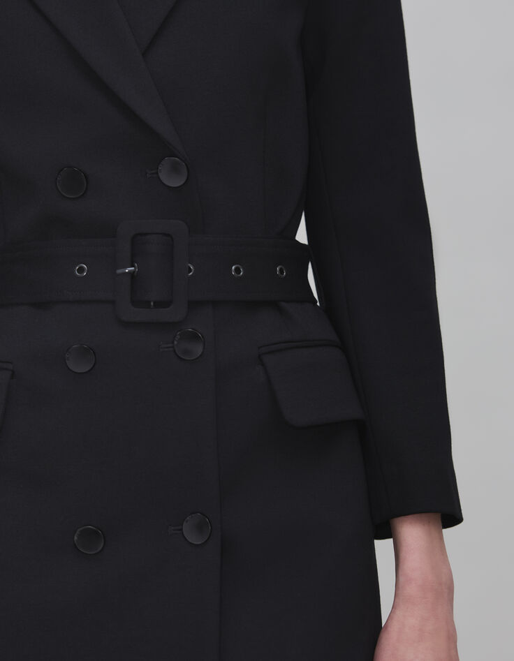 Belted black trench dress Milano Women's mesh-4
