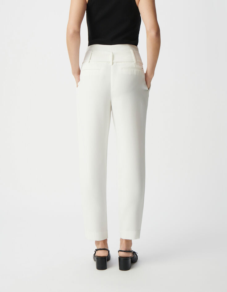 Women’s white recycled belted high-waist trousers-4