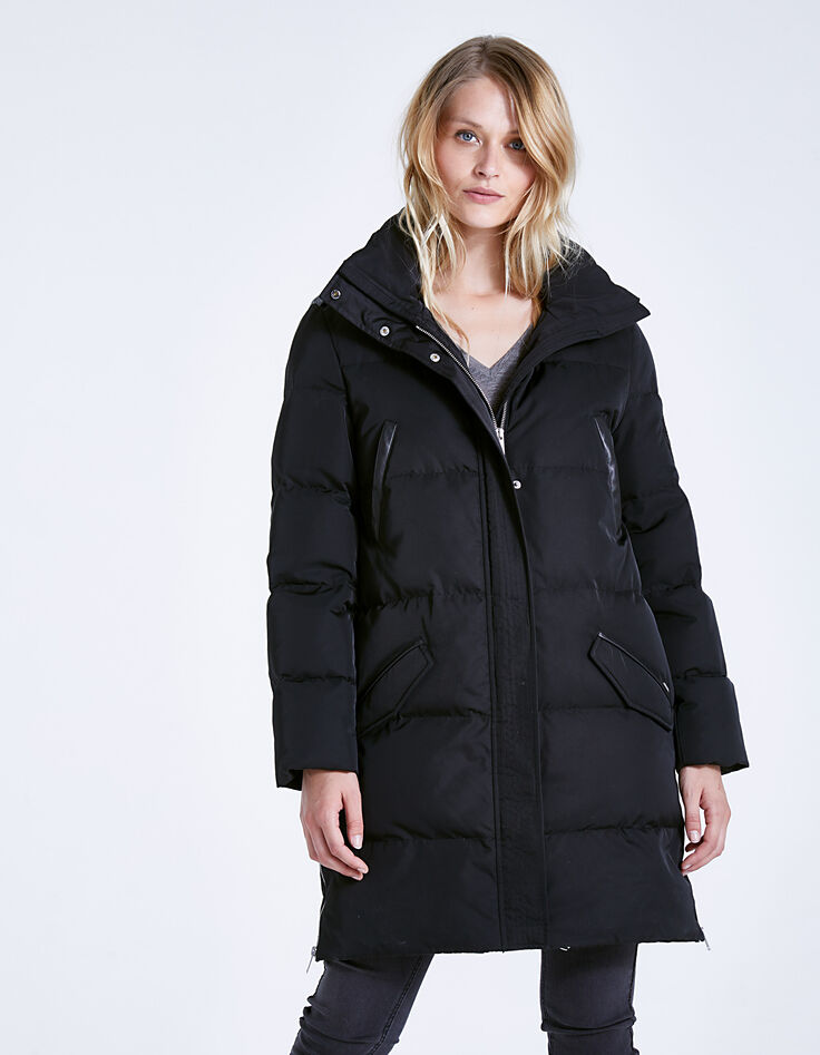 Schwarze Damensteppjacke-2