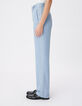 Women's flowing blue tailored pants-4