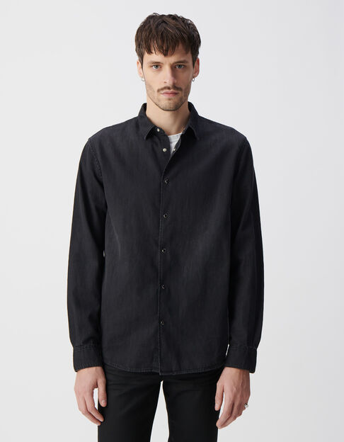 Camisa REGULAR vaquero negro reciclado hombre - IKKS