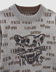 Pull réversible gris et kaki jacquard typo garçon-3