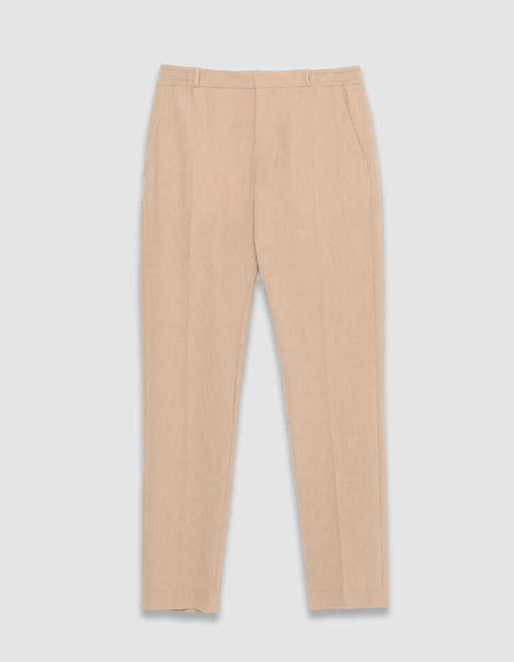 Pantalon de costume beige fonc&eacute; seersucker Homme-5