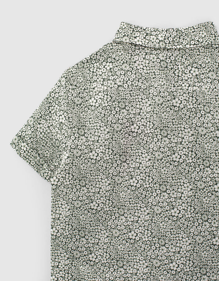 Moosgrünes Jungenhemd mit Liberty®-Blumenprint  - IKKS