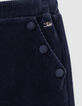 Pantalon de jogging bleue maille velours côtelé fille-7