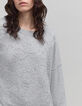 Jersey de punto gris de mujer con calavera-5
