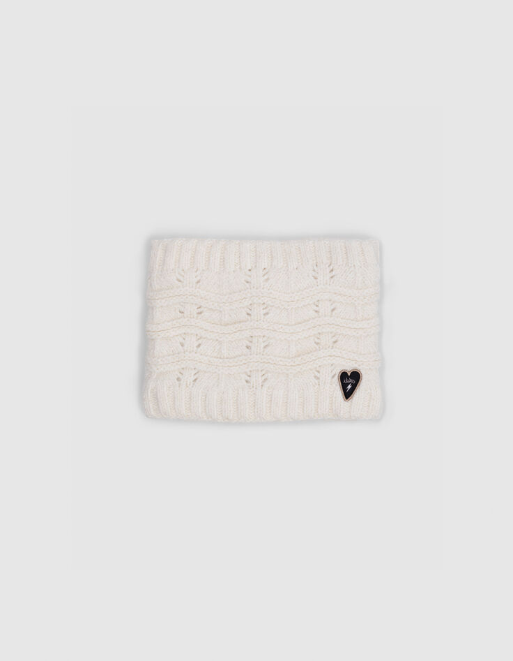 Gestrickter Pelzschn&uuml;rsenkel f&uuml;r M&auml;dchen in Ecru-1