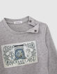 Graues T-Shirt mit Motivlinse für Babyjungen-3