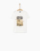 Cremeweißes Jungen-T-Shirt mit Glashausmotiv -1