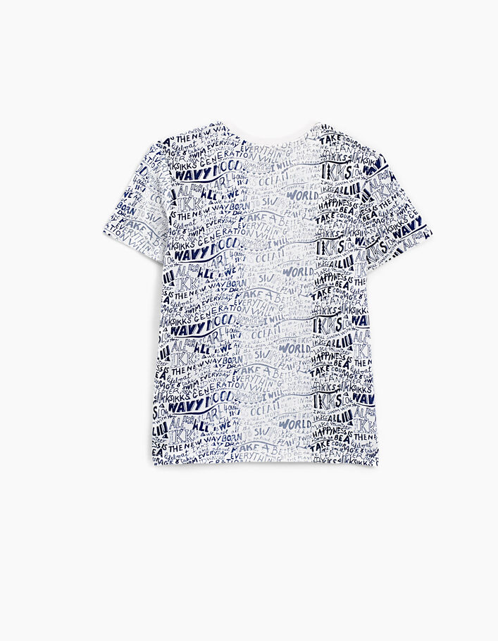 Gebroken wit T-shirt letterprint all-over jongens  - IKKS
