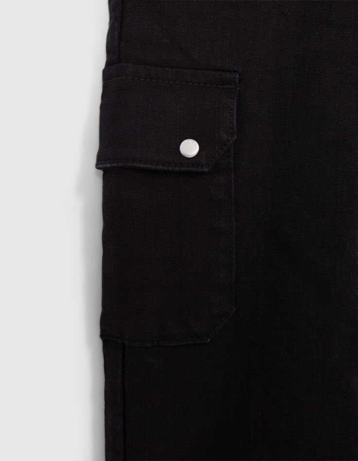 Gerade schwarze Battle-Jeans, Nietendesign für Mädchen-6