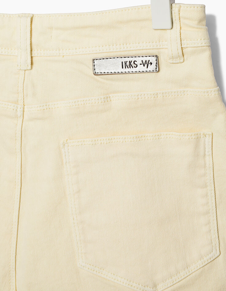 Girls’ pastel yellow denim mom shorts -5