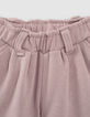 Jogging rose poudré à ceinture imprimée bébé fille-5