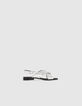 Sandalias planas cuero silver tachuelas mujer-1