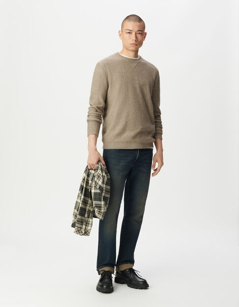 Pull beige tricot détail fantaisie Homme - IKKS