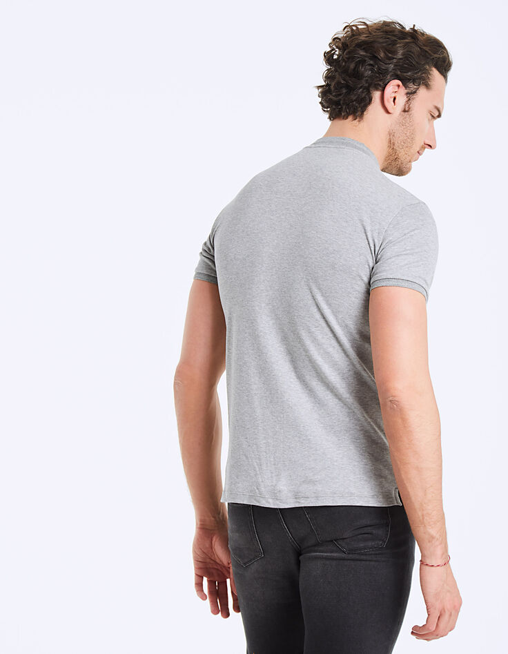 Gechineerde grijze interlock-polo voor heren-4 Gechineerde grijze interlock-polo voor heren-4