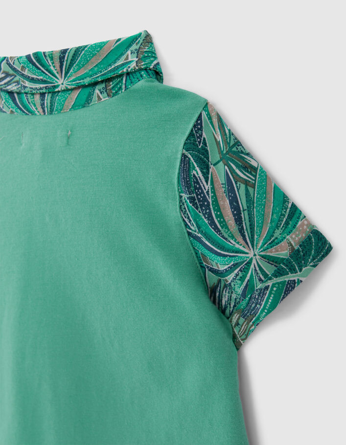 Camisa verde LENZING™ ECOVERO™ diseño exótico bebé niño - IKKS