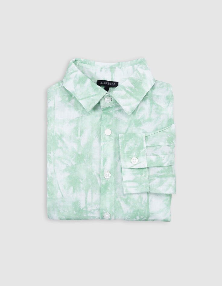 Groen overhemd aquarel-palmboom jongens-8
