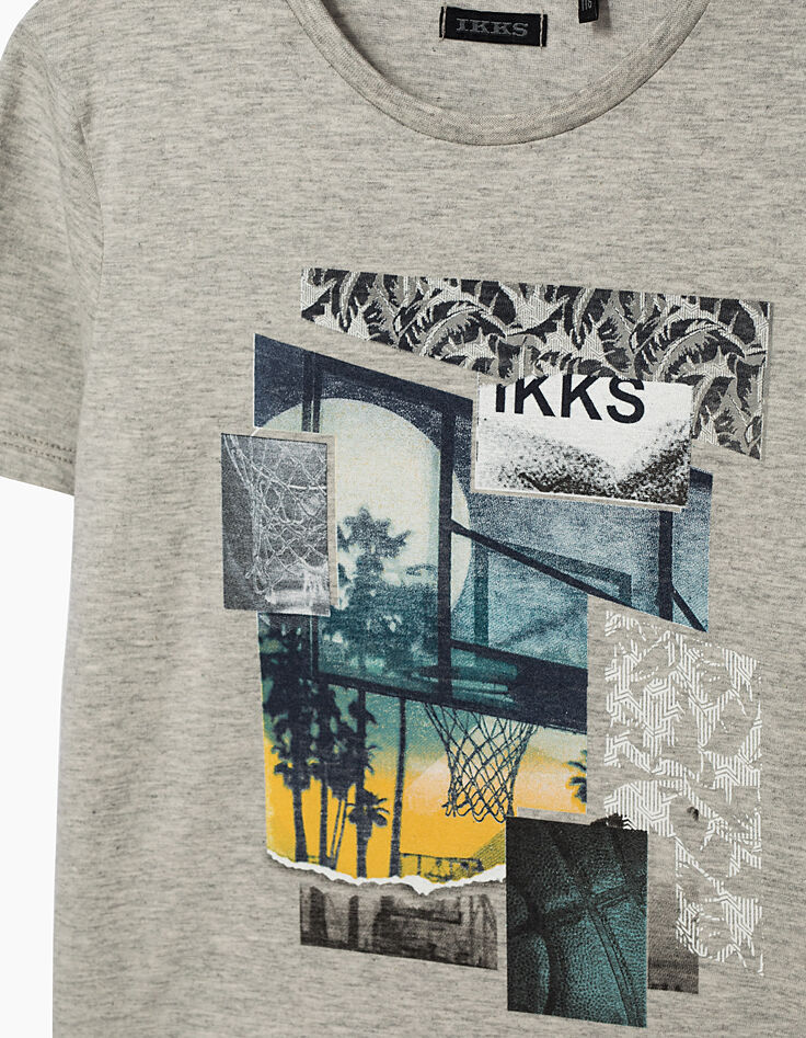Graues Jungen-T-Shirt mit Basketball -3