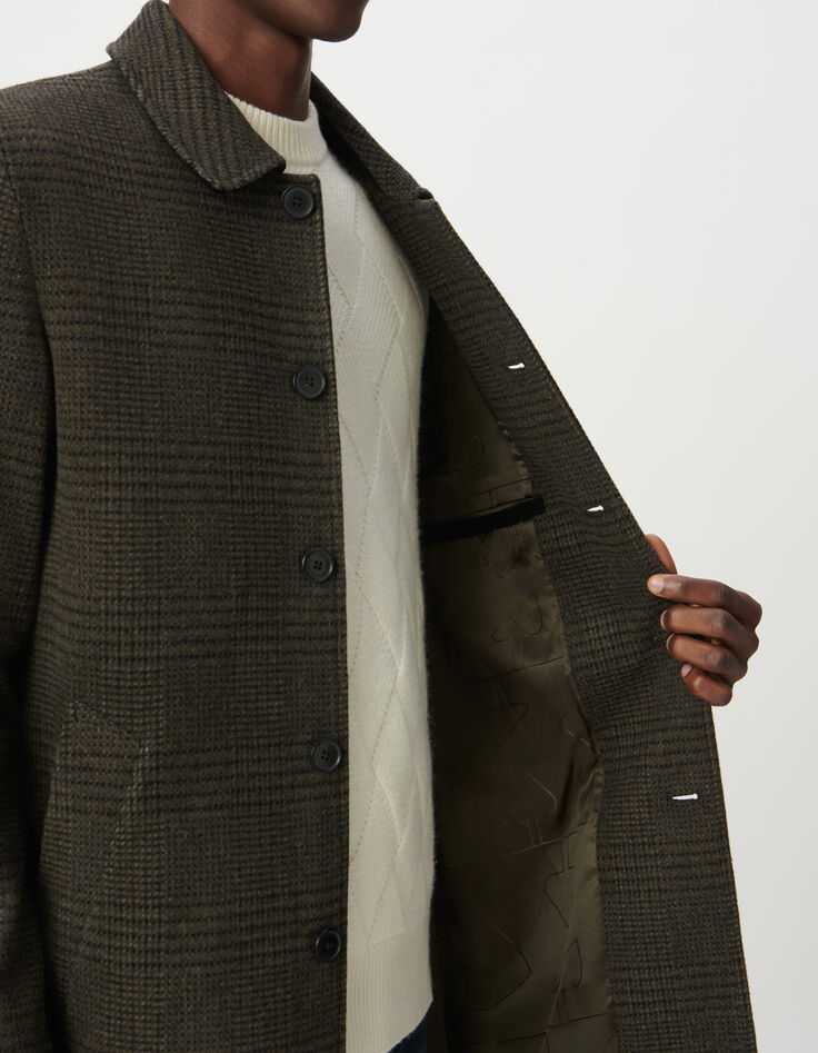 Men’s khaki check coat-4
