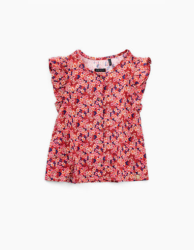 Top orange foncé imprimé fleuri fille - IKKS