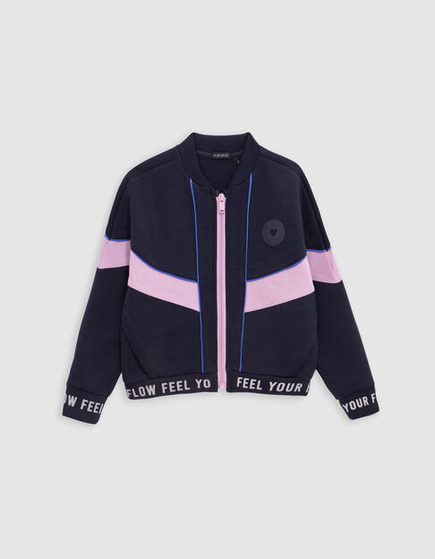 Sportief navy vest met rits voor meisjes - IKKS