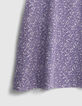 Ecru long dress LENZING™ ECOVERO™ mauve flowers girl-5