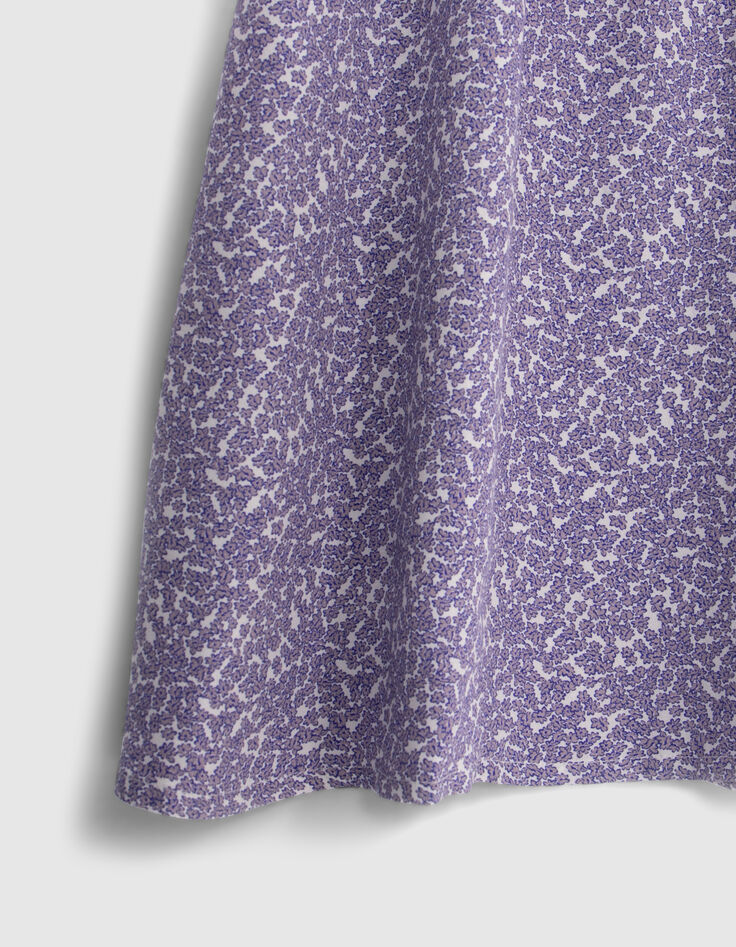 Ecru long dress LENZING™ ECOVERO™ mauve flowers girl-5