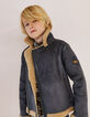 Veste grise imitation peau lainée garçon-1