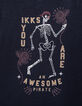 Boys’ navy T-shirt with skeleton-pirate and roses image-3