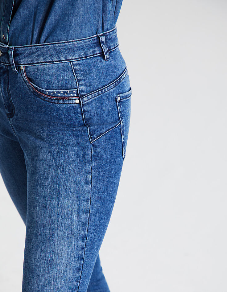 Women&rsquo;s blue mid-high 7/8 sculpt-up slim jeans-4