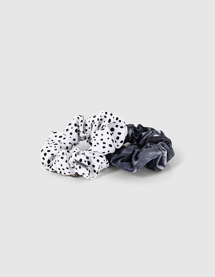 erven Eekhoorn Goed Scrunchies gebroken wit met stippen of zwart tie and dye