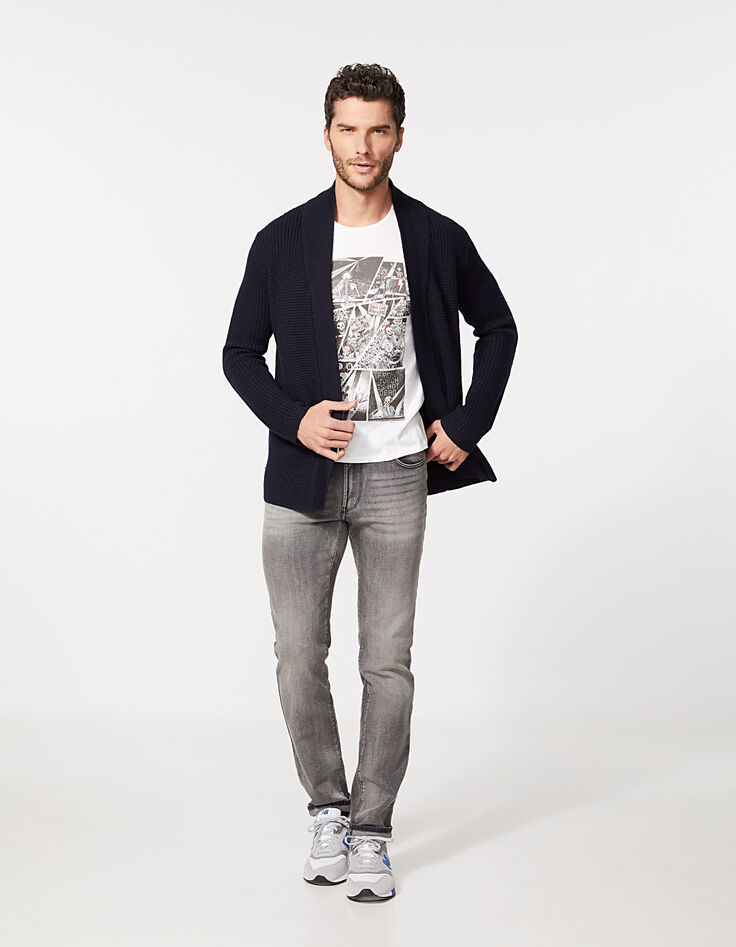 Camiseta blanco roto print estilo cómic Hombre-6