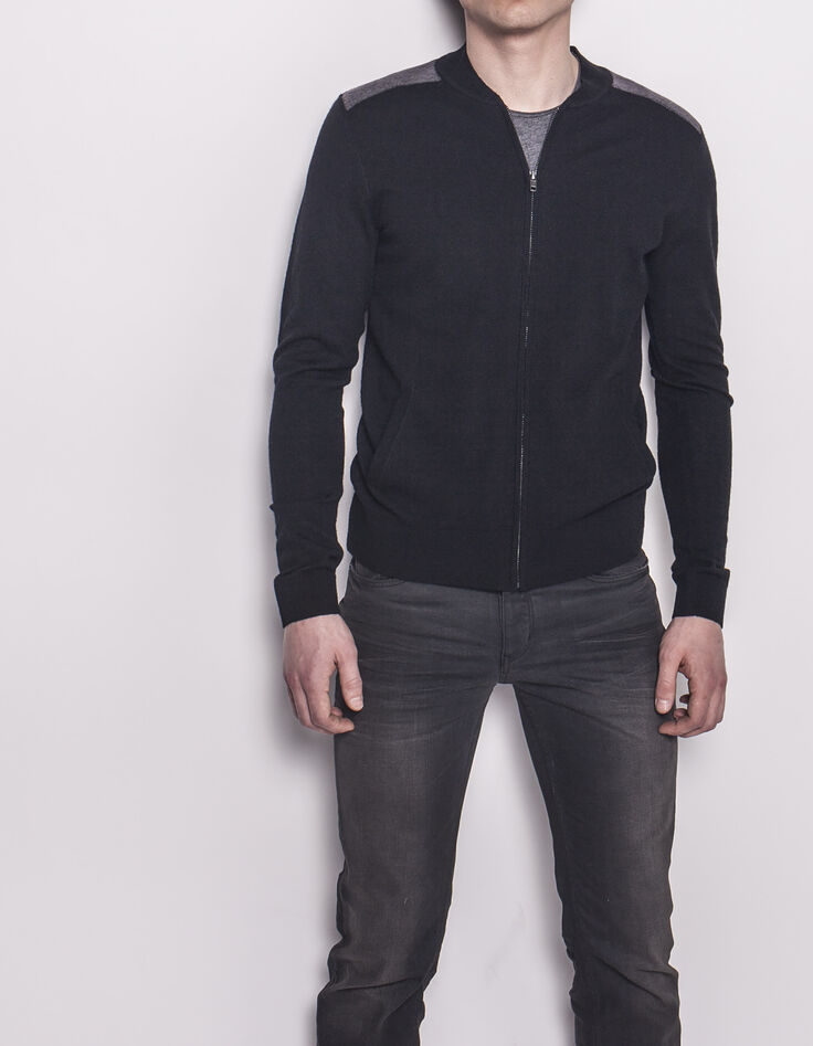 Cardigan noir homme-2