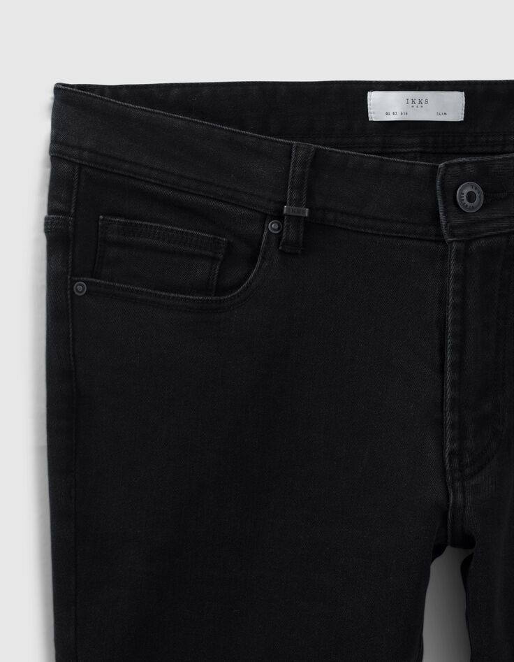 Schwarze SLIM-Herrenjeans aus Fleece-Denim Lemmy-13