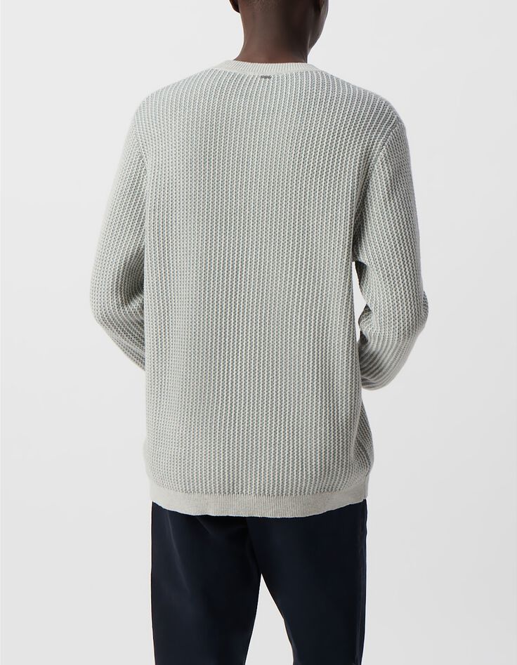 Herrenstrickpulloer, blaugrau, Jacquard-Muster-3