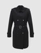 Women’s black mixed fabric trench coat + neoprene sleeves-4