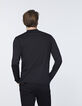 Men's black Interlock long sleeve polo shirt-3
