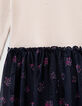 Vestido bimaterial crudo tul ramos niña-6