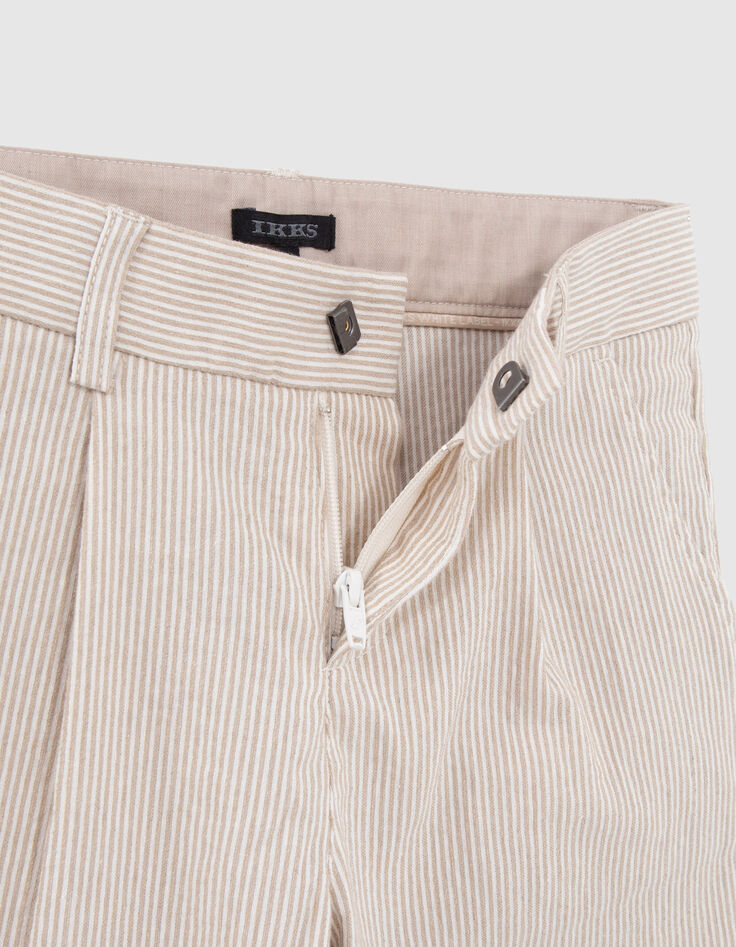 Boys’ beige striped occasionwear suit trousers-6