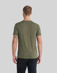 Army Green Herren-T-Shirt mit Palmenjacquard-3