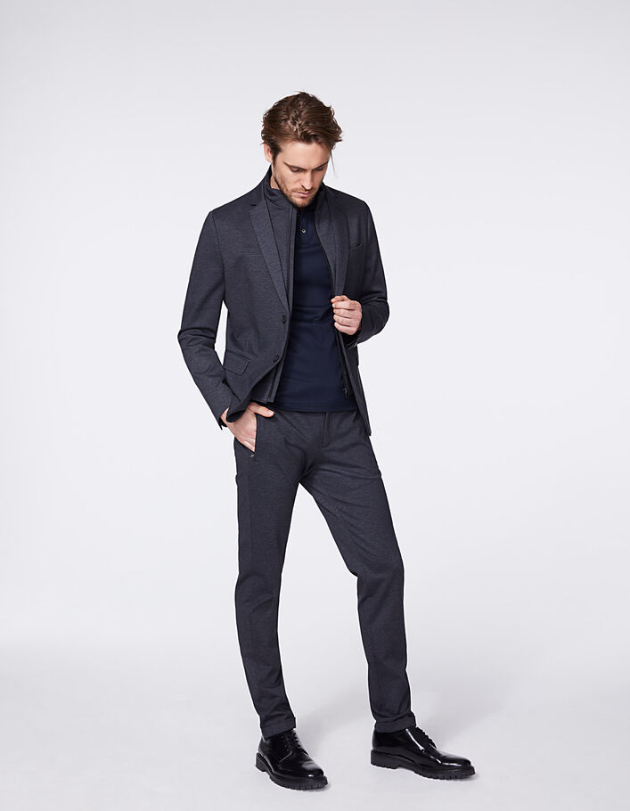 Men’s anthracite with little checks suit jacket - IKKS