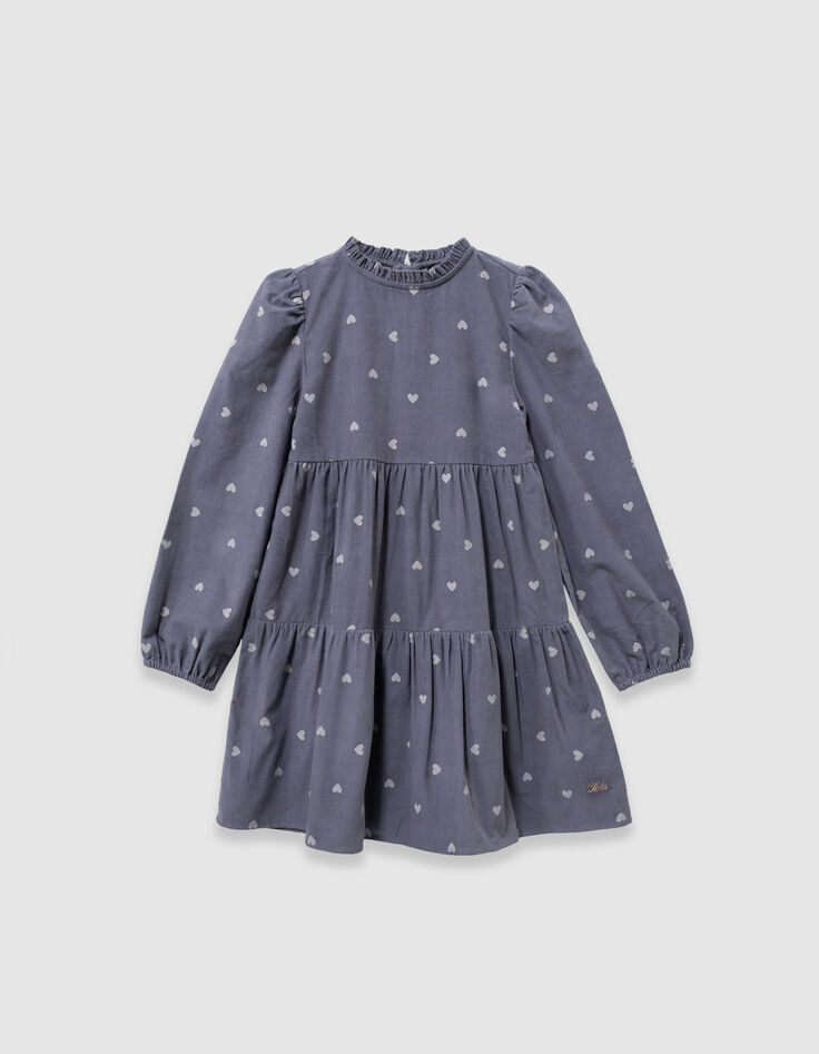 Girls’ 2-in-1 blue velvet parka and gilet-2