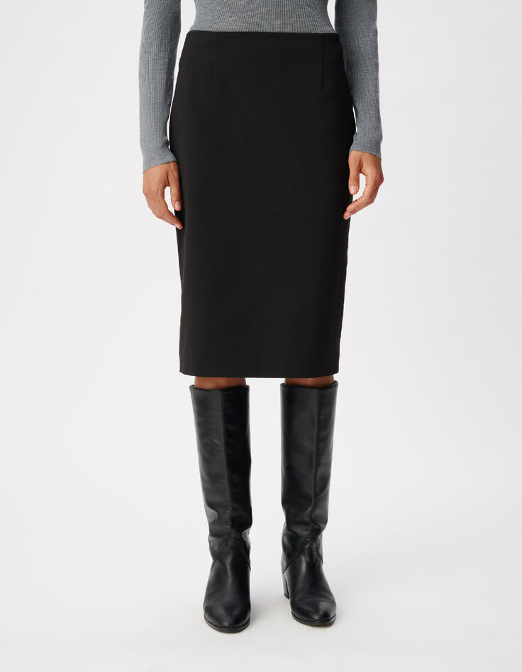 Jupe crayon noire Femme-3