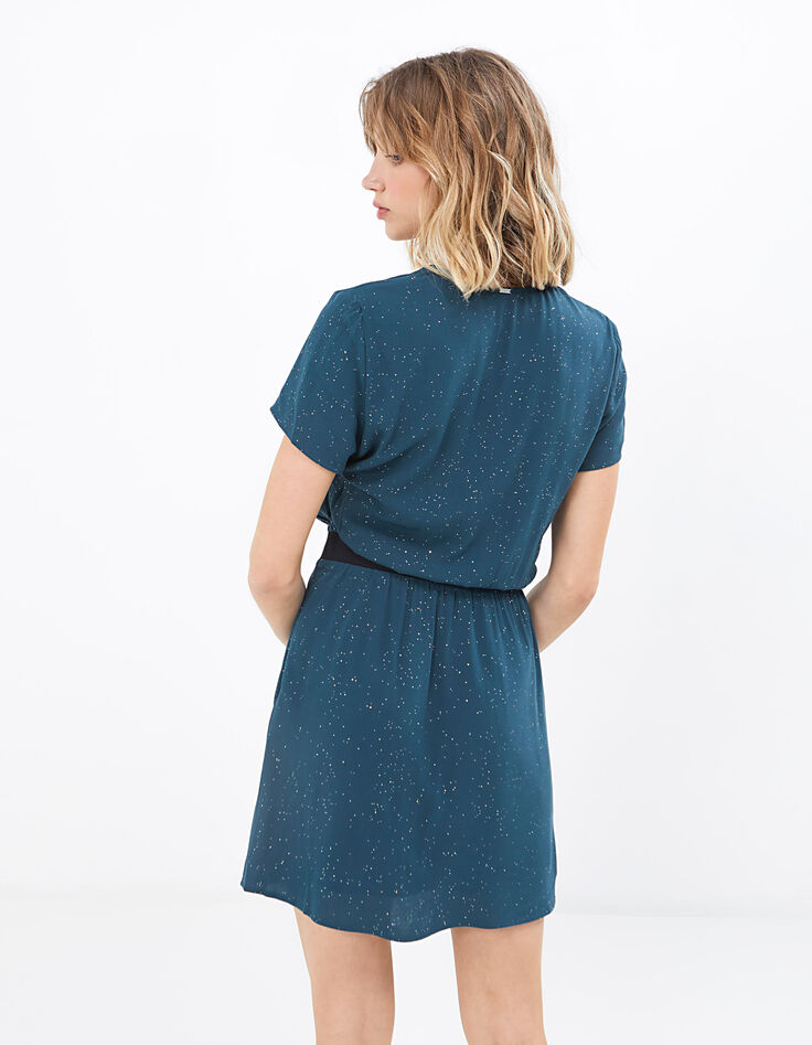 Robe vert pacifique à paillettes I.Code-3 Robe vert pacifique à paillettes I.Code-3