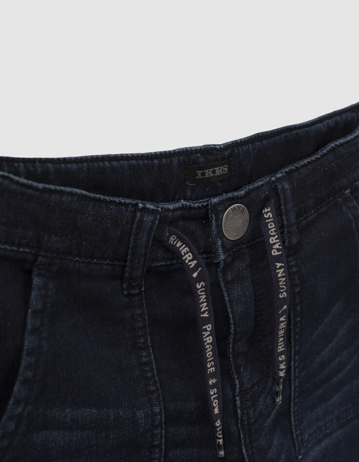 Ungebleichte Jungenjeansbermudas mit Kordelzug -5