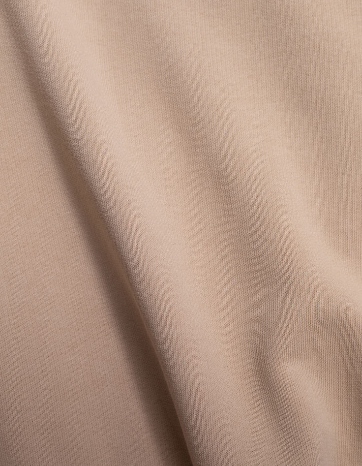 Sweat beige logo embossé et motifs rayures garçon-8