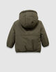 Boys’ khaki and navy sherpa reversible parka-4
